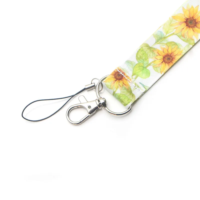 CA114 Подсолнечник брелок Lanyards держатель удостоверения личности ID карты пройти мобильный телефон USB бейдж держатель ключевой ремень 1 шт