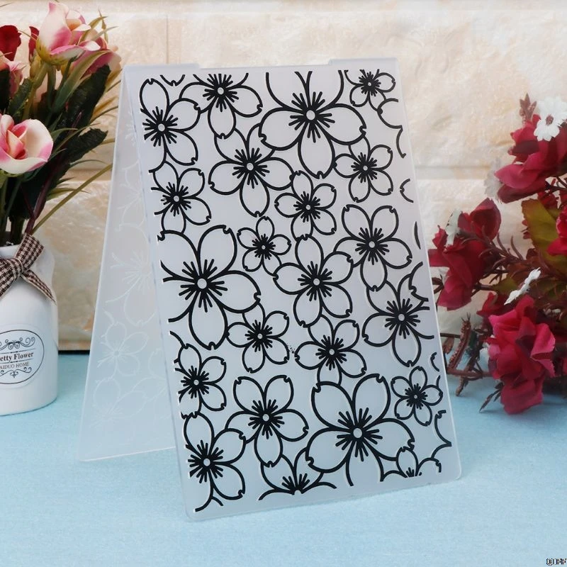 

Plastic Embossing Folder Template For DIY Scrapbook Photo Album Card Paper Craft Flower