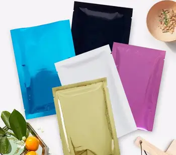 

Black / White / Gold / Green Matte Aluminum Foil Bags Self Seal Ziplock Mylar Packaging Pouches Food Smell Proof Zip Lock Bags