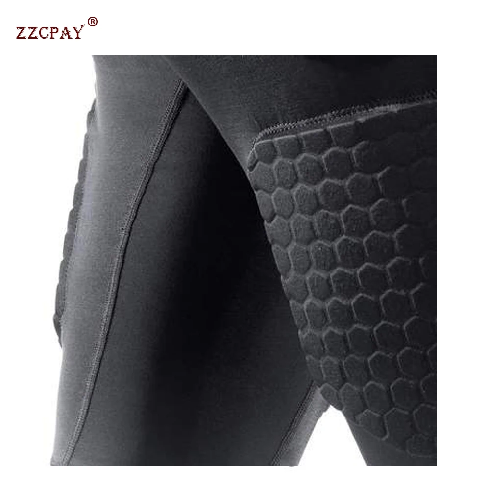 Men Sports Kneepad Elbow Shock Guard Compression Padded Shorts Shirt Vest Set Soccer Basketball Protective Gear Chest Rib Guards sports suit