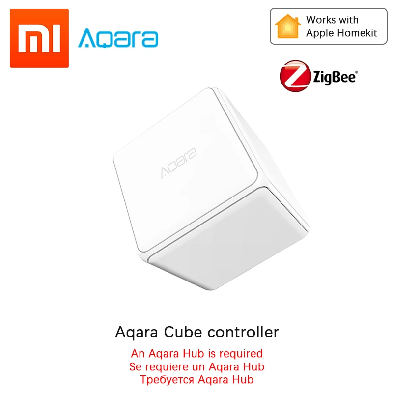 Xiaomi Aqara комплекты умного дома шлюз концентратор Zigbee беспроводной переключатель движения человека влажность воды датчики двери умный пульт дистанционного управления - Цвет: aqara cube
