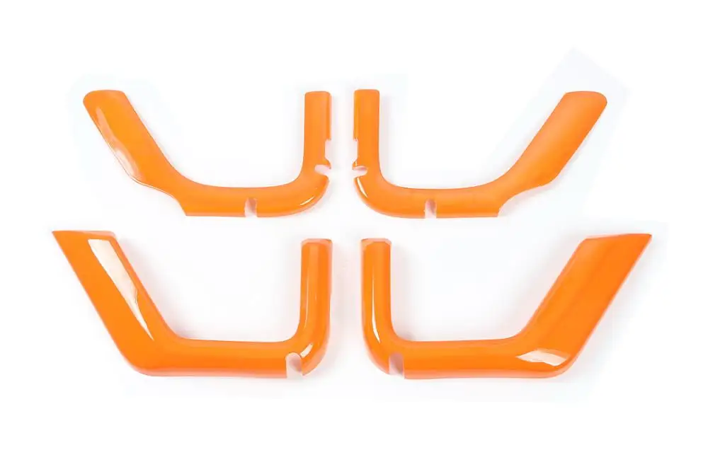 4pcs-Orange Дверная сетка для хранения струнная сумка декоративная рамка для Jeep Wrangler JK JKU 2011- 2/4 двери автомобиля аксессуары хром синий оранжевый - Название цвета: 4pcs-Orange