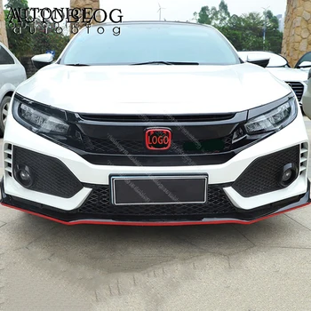 

2pc RED front and back logo badge decoration Cover trim Fit For Honda Civic Accessories2016 2017 2018 2019 ABS