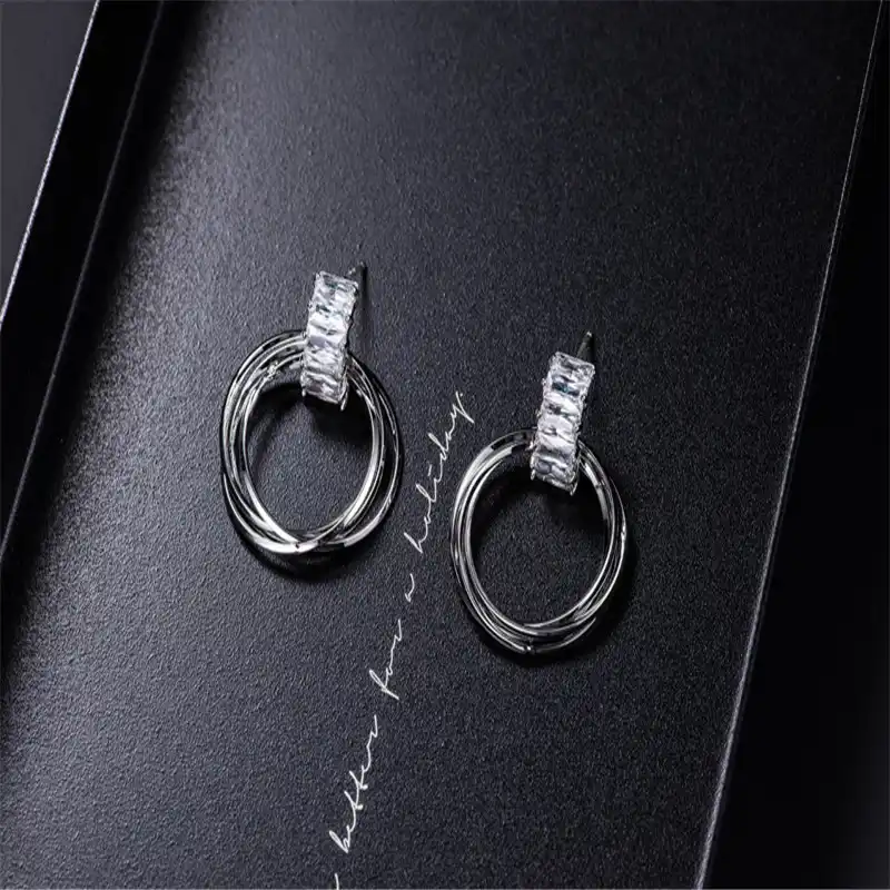 925 стерлингового серебра серьги-гвоздики, темпераментные преувеличено набор колец auger Для женщин "," Джокер ", модное ювелирное изделие, опт