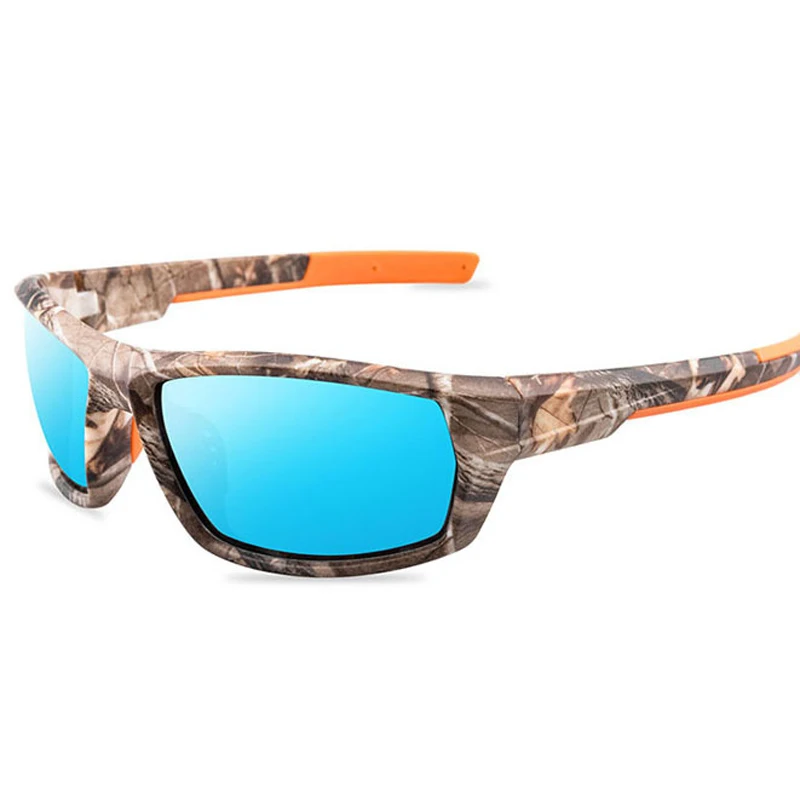 Camouflage blue Camouflage Frame Sun Glasses Men Polarized Sunglasses High Quality Driving Camo Goggle Glasses For Male Eyewear UV400 Mirror - Цвет линз: Camouflage blue