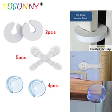TUSUNNY 11 шт./партия, предохранительный замок для ящика, дверная пробка и ПВХ, прозрачная угловая Защитная комбинация, детская Защитная пробка