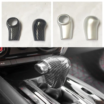 

For Honda HRV HR-V Vezel 2014 to 2018 2019 2020 ABS Chrome Carbon Fiber Gear Shift Knob Cover