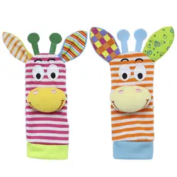 Плюшевые игрушки для новорожденных животных часы с запястьем носки в полоску погремушка детские игрушки с колокольчиком bebe детские