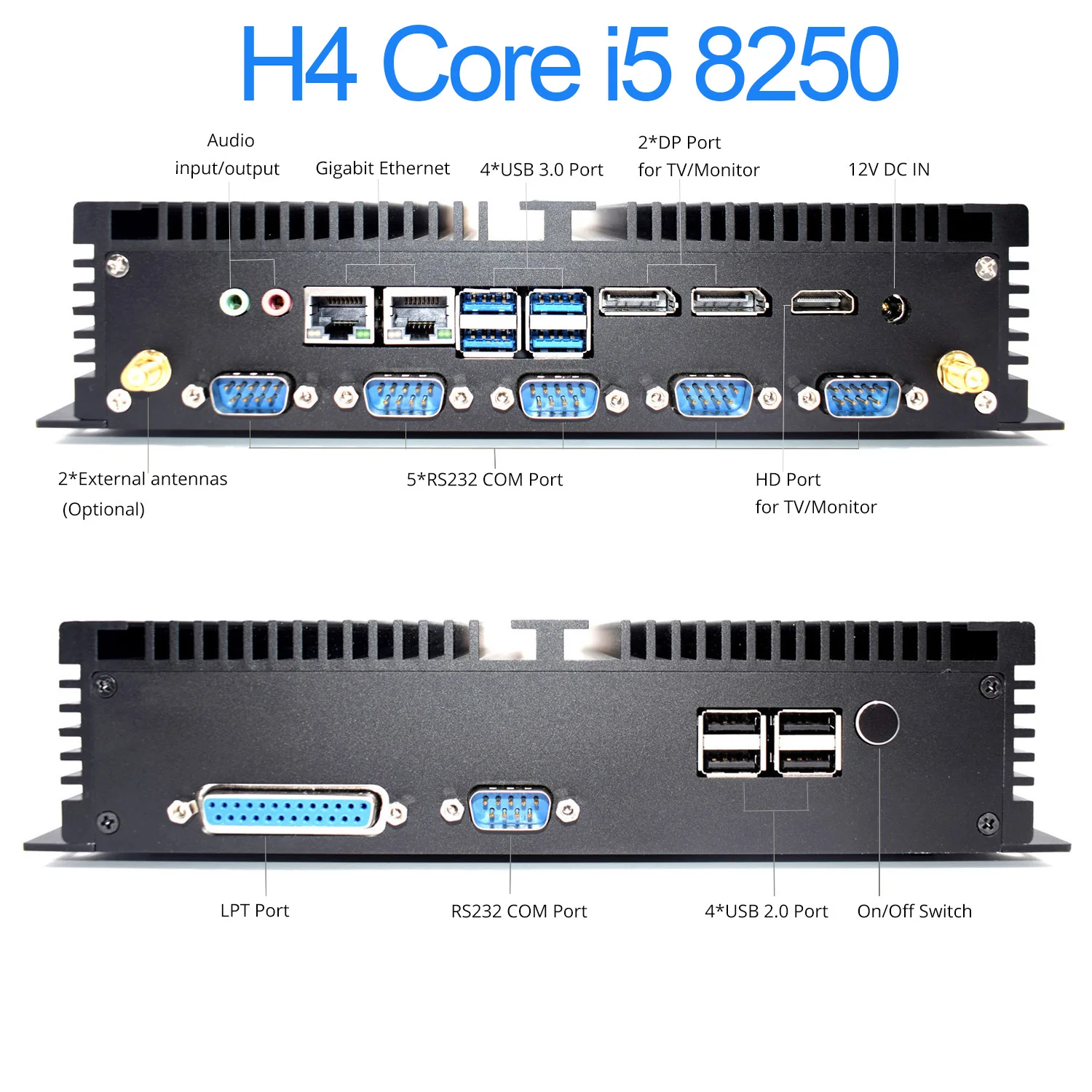 VENOEN мини-компьютер Intel четырехъядерный i5 8250U i7 8550U DDR4 WiFi HDMI M.2 Миниатюрный Настольный ПК с LPT NVME EDP для игр и офиса - Цвет: H4 Core i5 8250U