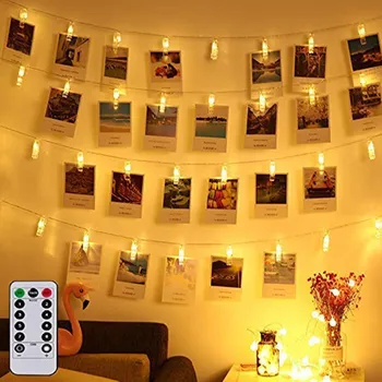 

3M 5M 6M Photo Clip Holder String Light LED Copper Wire Fairy Lights For Christmas New Year Party Wedding Home Decoration Use AA