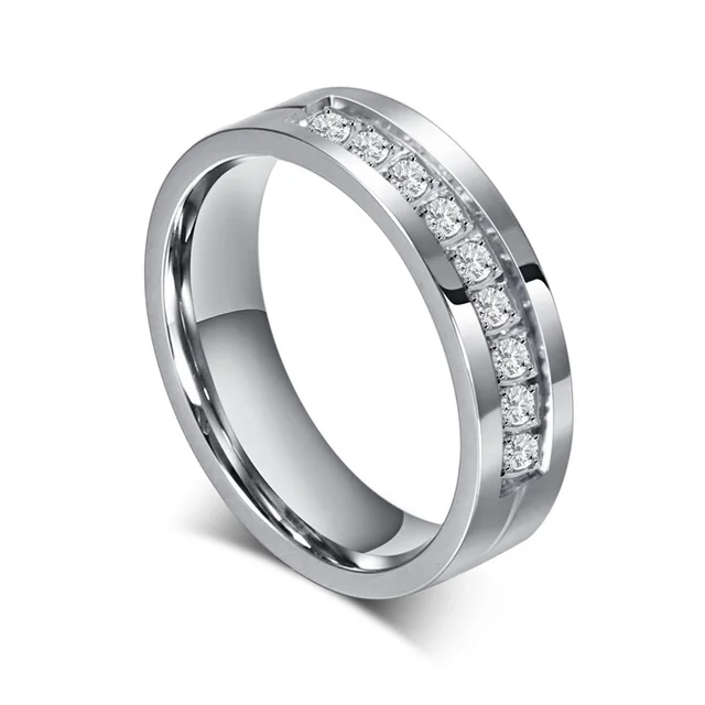 Vnox – bagues de mariage tendance pour femmes/hommes, cadeau d'amour, couleur or, acier inoxydable, promesse CZ, bijoux de Couple, vente en gros