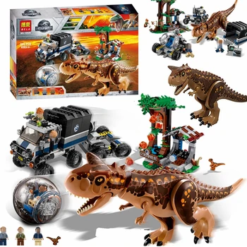 

Jurassic World 2 Carnotaurus Gyrosphere Escape Building Blocks 75929 jurassic world dinosaur figures Toys For Children Gift