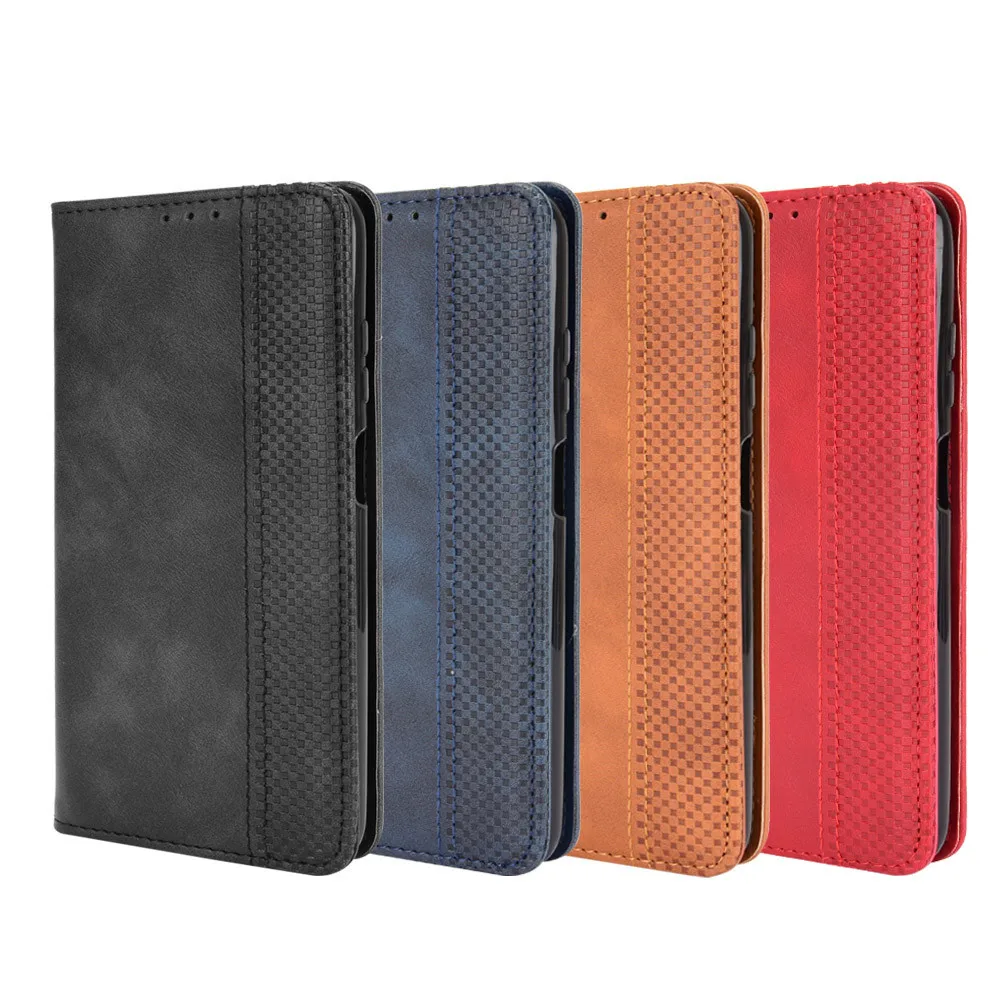 ESONG Case for HTC Desire 22 Pro,Carbon Fiber Shockproof PU Leather