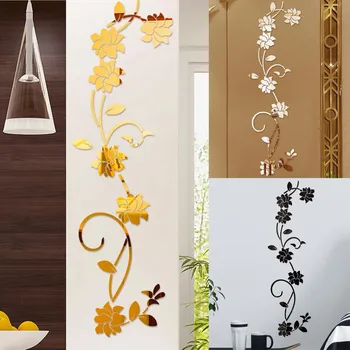 

1 set of flower acrylic DIY wall stickers Different colors Home decoration stickers wall and door Three-dimensional decoration