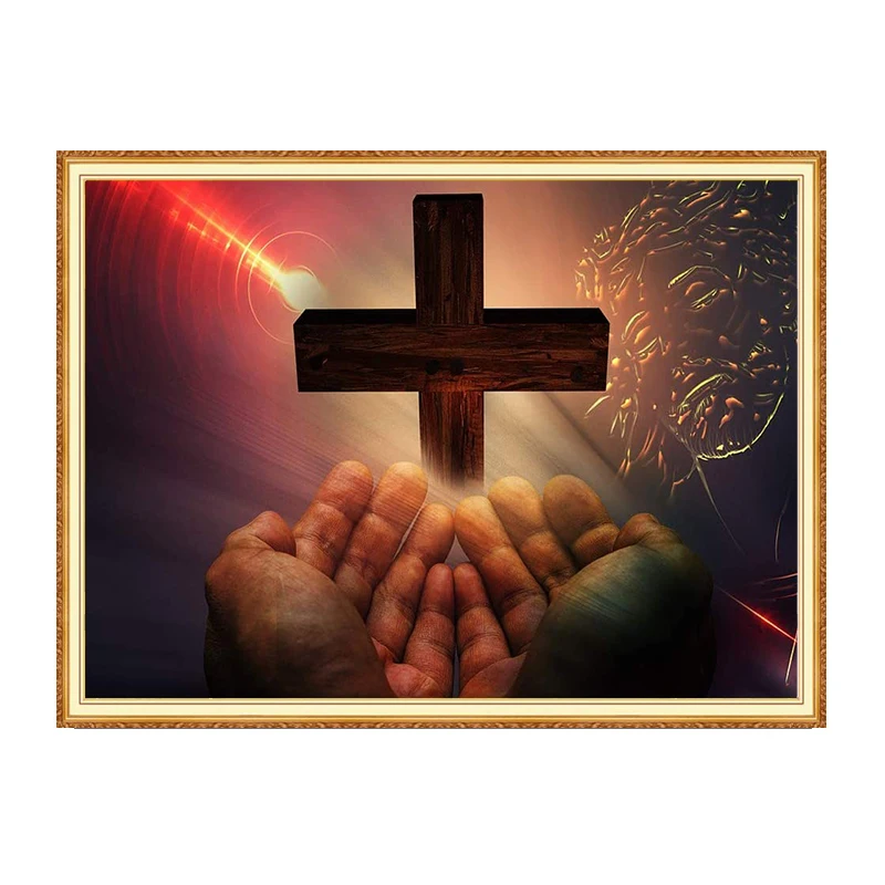MEIAN Diamond Painting Embroidery Cross-Stitch Religion The Holy Cross Mosaic Full Round/Square Drill Rhinestones Home Decor | Дом и сад