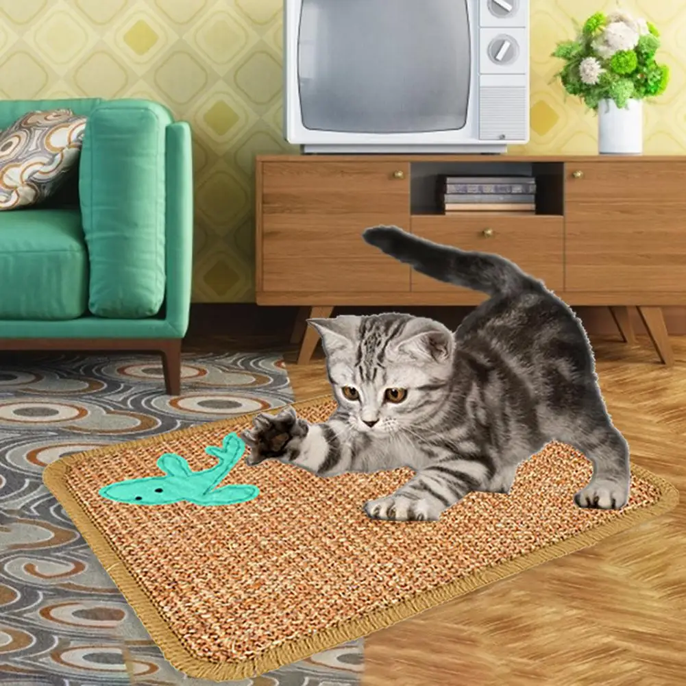Сизаль Кот коврик-Когтеточка Противоскользящий коврик кошачий пол Когтеточка ковер Замена для кошки шлифовальные когти защита мебели