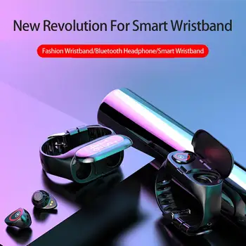 

M1 Smart Wristband Bluetooth 5.0 Earphone Sports Smart Watch Whatch Blood Pressure Heart Rate Monitor For Mem Women Smartwhatch