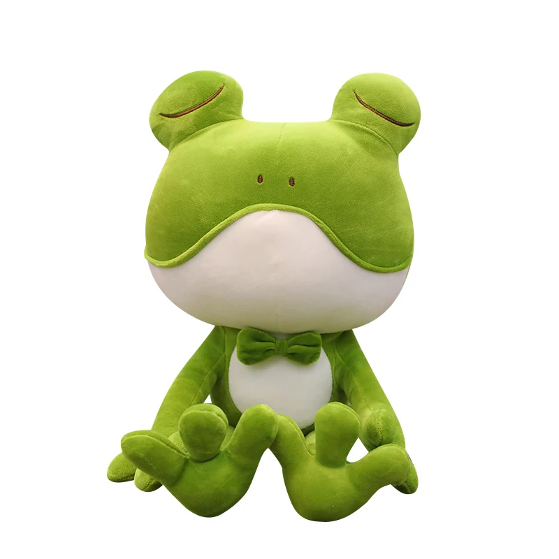 New Year Present Big Eyes Tie Frog Plush Toy Animal Doll Comfort Pillow 35cm 50cm 65cm 85cm 1pcs/pack