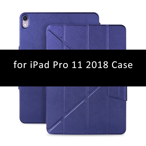 Для iPad Pro 11 чехол Pro 12,9 Магнитный чехол Funda Поддержка беспроводной зарядки для Apple Pencil из искусственной кожи умный чехол - Цвет: Dark Blue-11