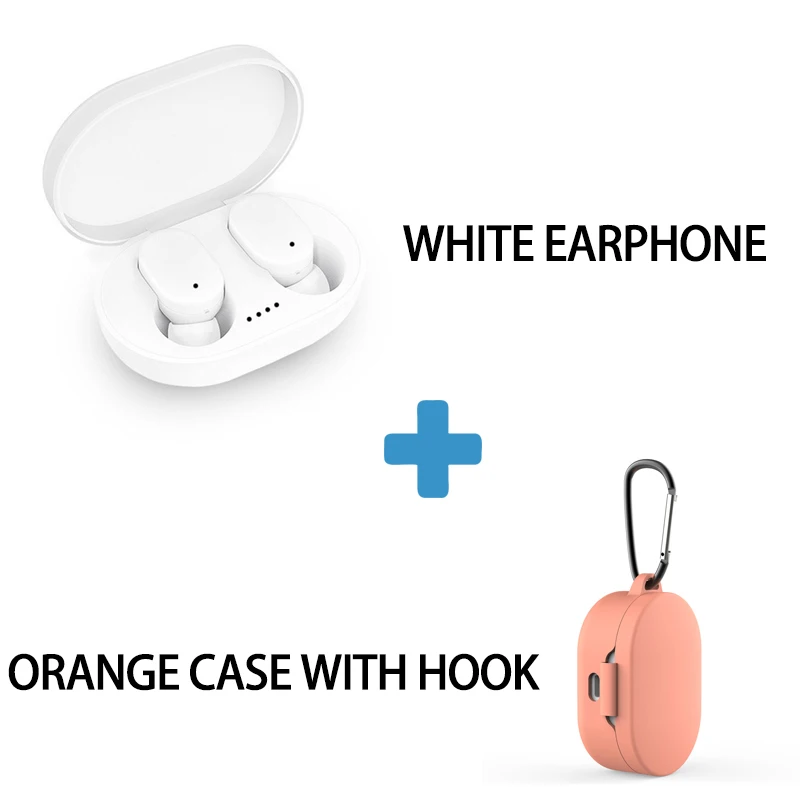 White Orange Case A6S TWS мини наушники Bluetooth 5,0 наушники для Xiaomi для Redmi беспроводные 5,0 TWS наушники с микрофоном для iPhone - Цвет: White Orange Case