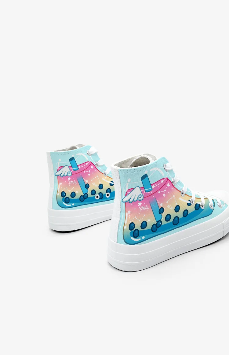 Amy und Michael Original Design Mode Damen Sneakers Bunte handbemalte Segeltuchschuhe Studenten Schicke lässige vulkanisierte Schuhe – Detail 3