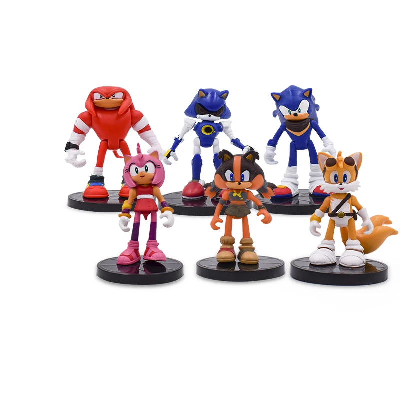 6Pcs/Set Sonic Figures Toy Pvc Toy Sonic Shadow Tails Characters Figure Toys For Children Animals Toys Set Free Shipping
