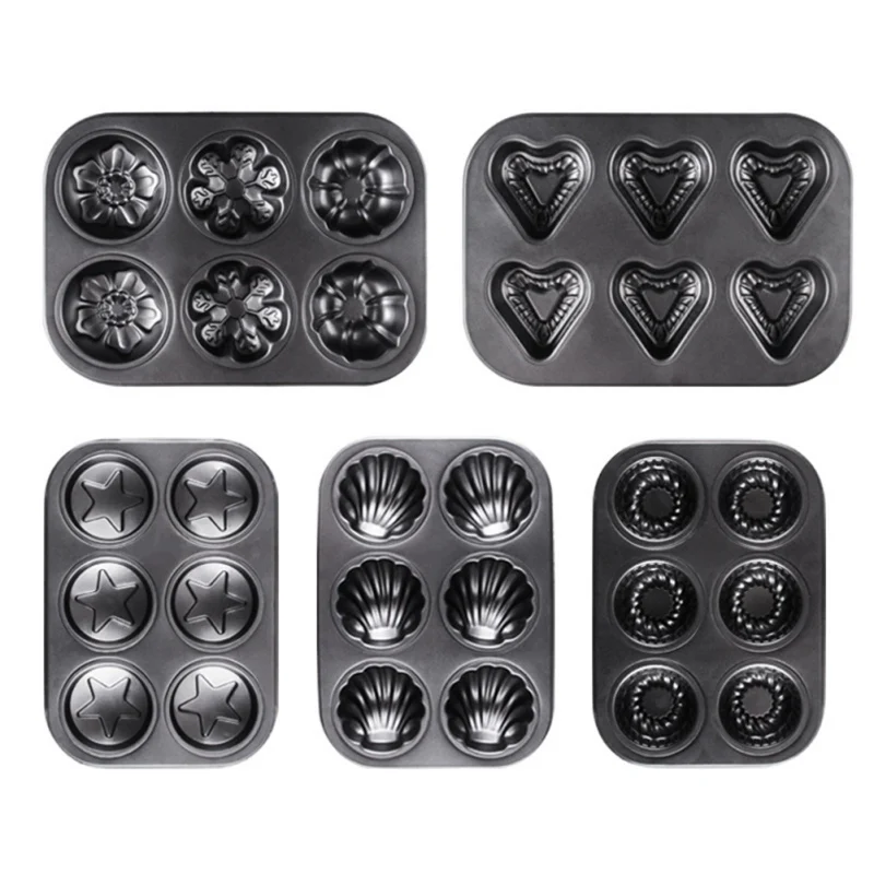 6 Connected Cake Mold Muffin Cake Mold Oven Cake Baking Tray Home Garden Kitchen Dining Bake Ware For Home Kitchen Bakery