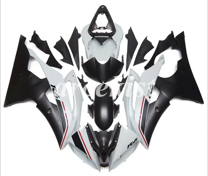 ABS литья под давлением Обтекатели комплект подходит для YAMAHA YZF-R6 2008- 08 09 10 11 12 13 14 15 16 кузов набор синий - Цвет: white black