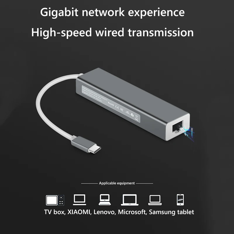 USB C концентратор Gigabit Ethernet Rj45 Lan адаптер usb type C к USB 3,0 концентратор 10/100/1000 сетевая карта для MacBook ChromeBook