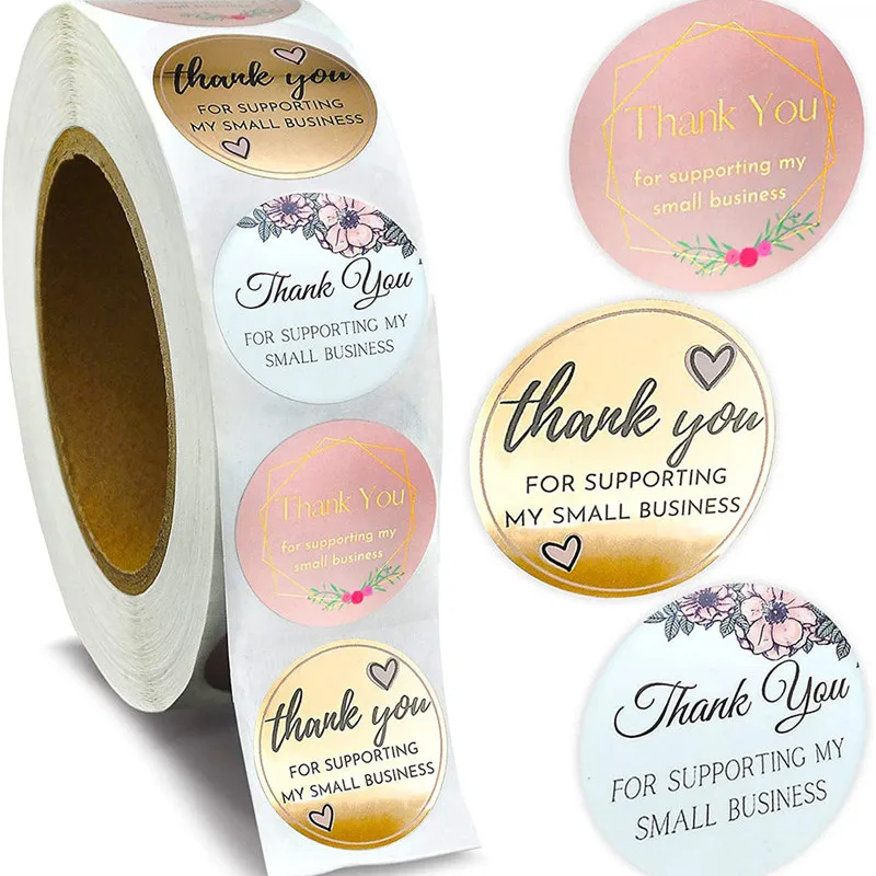 100-500pc Thank You Sticker Wedding Decoration Seal Sticker Baking Sticker Birthday Party Label Sticker Envelope Gift Decoration 