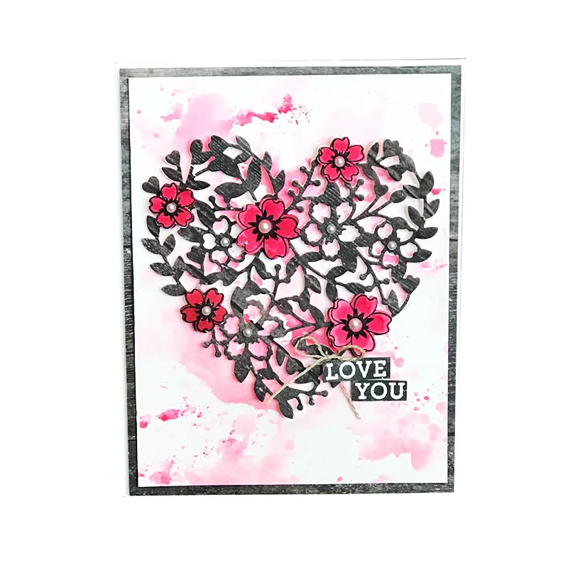 MovingPanda JC083 Bloomin' Heart Clear-Mount набор штампов для резки металла и штампов для скрапбукинга и изготовления бумаги для карт