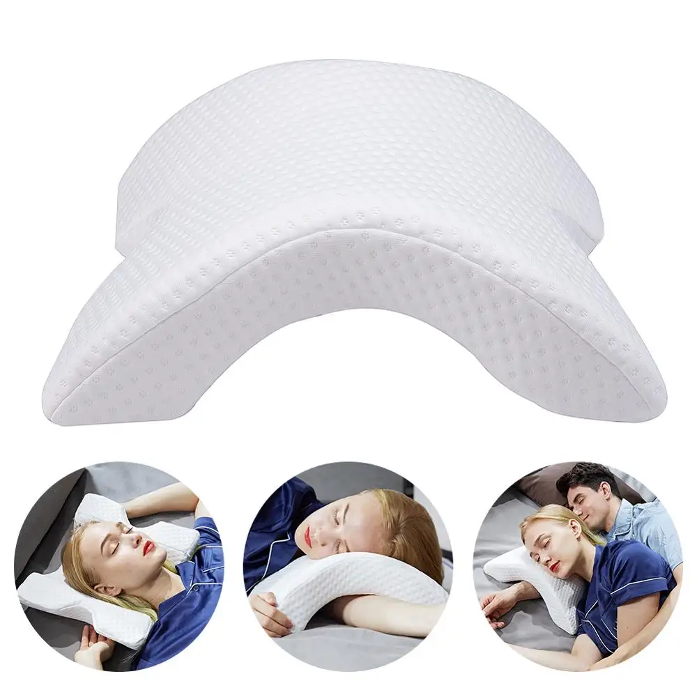 

Arm Rest Arch U-Shaped Curved Memory Foam Sleeping Neck Cervical Pillow with Hollow Design Hand Pillow for Couple Side Sleepers