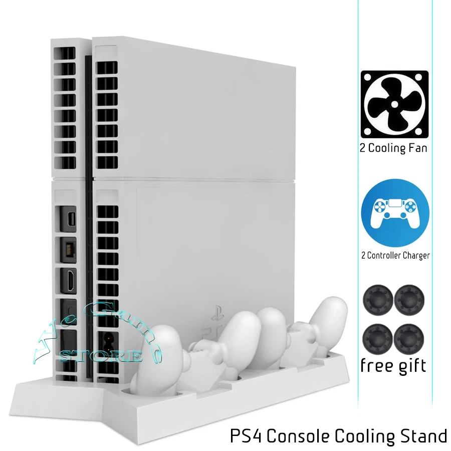 

PS4 Console Ultrathin Charging Heat Sink Cooling Fan PS 4 Holder Cooler Stand for Sony Playstation 4 Dual Controllers Charger