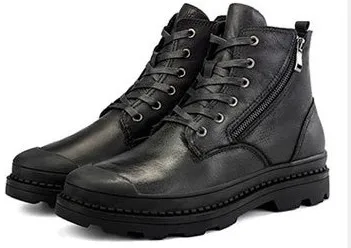 Новинка; кожаные байкерские ботинки в стиле ретро; коллекция 883 года; Байкерская обувь для полных мальчиков; Ботинки martin в байкерском стиле; 2 цвета; размеры 38-45 - Цвет: Черный