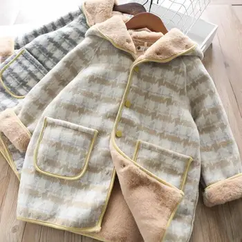 

Autumn and Winter Girls Woolen Coat 2020 New Fashion Long Children's Thick Woolen Coat Baby Winter Warm Jacket 10 Year Old