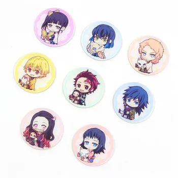 

20325-10,5pcs/lot Anime Kimetsu no Yaiba Acrylic flatback for Hair Bows Snack Planar Acrylic Crafts for DIY Phone Decorations