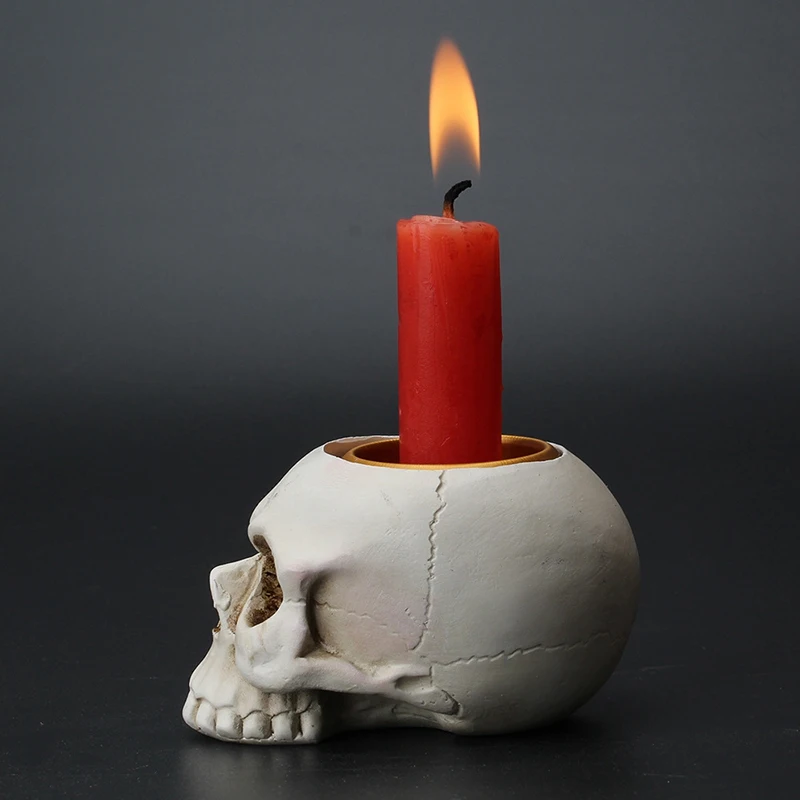Terror Party Decorative Ornaments Skull Candlestick Holder Christmas Tealight Candle Holder Home Decoration