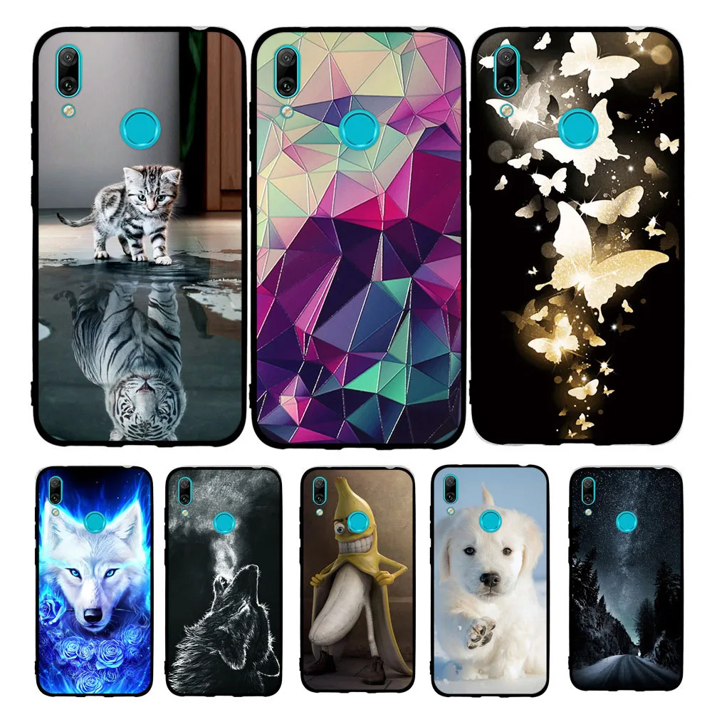 Для huawei Y7 Y7 Prime Y7 Pro чехол силиконовый для huawei Enjoy 9 мультяшный 3D принт Funda бампер чехол 6,2" чехол для телефона
