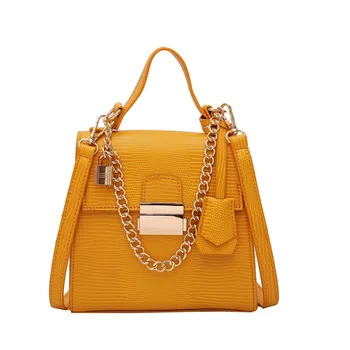 

2019 New Fashion Leather Bag Casual Wild crosbody Shoulder Bag Female Chain Messenger Bag Ladies Hand Bags Pink yellow blue