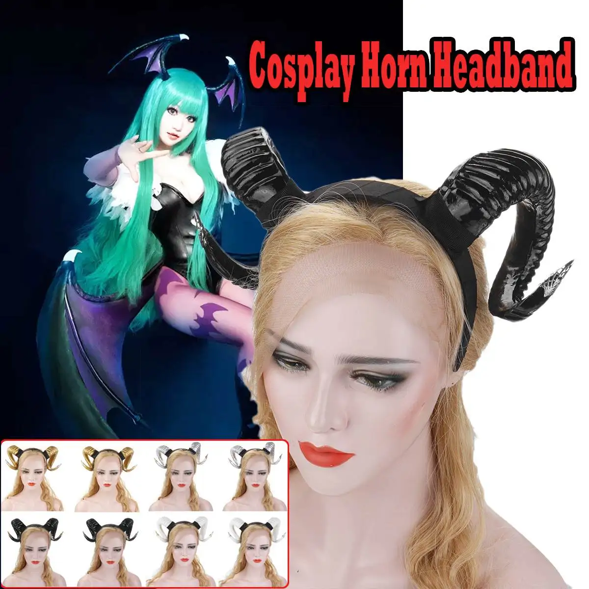 

Anime Demon Evil horn Headban Halloween Party COSPLAY Headwear Party Accessories Headwear Acessories Horns Cosplay