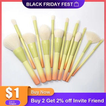 

14pcs Pro Gradient Color Makeup Brushes Set Soft Cosmetic Powder Blending Foundation Eyeshadow Blush Brush Kit Make Up Tools