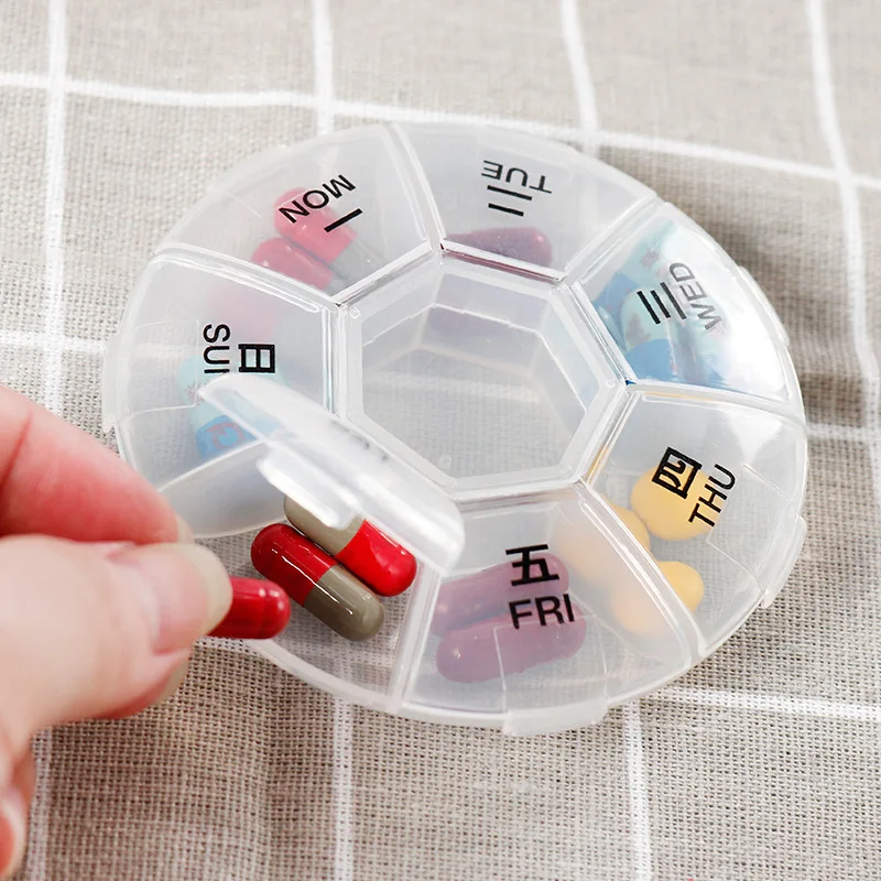 

7 Day Mini Weekly Tablet Pill Medicine Box Holder Storage Organizer Container Case Pill Box Splitters Travel Pill Box