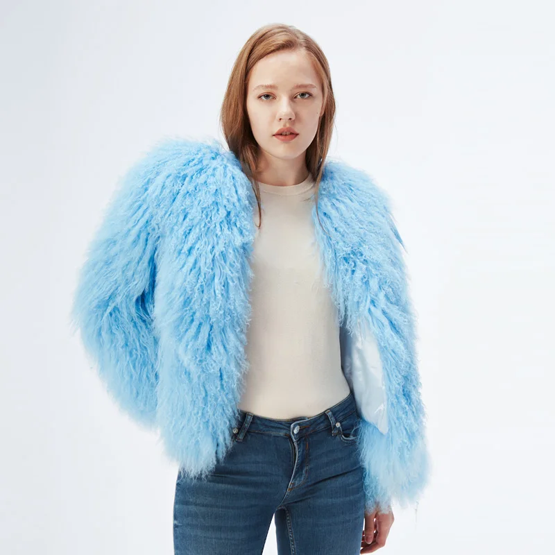 ETHEL ANDERSON Real Lamb Fur Mongolia Sheep Fur