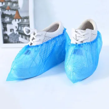 

100pcs / Pack Household Disposable Shoe Cover Dustproof Blue Plastic Shoe Cover Family Visitor Indoor Plastic Cover