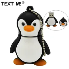 TEXT ME, мультяшный милый пингвин, модель usb2.0, 4 ГБ, 8 ГБ, 16 ГБ, 32 ГБ, 64 ГБ, флеш-накопитель, USB флеш-накопитель, креативная флешка