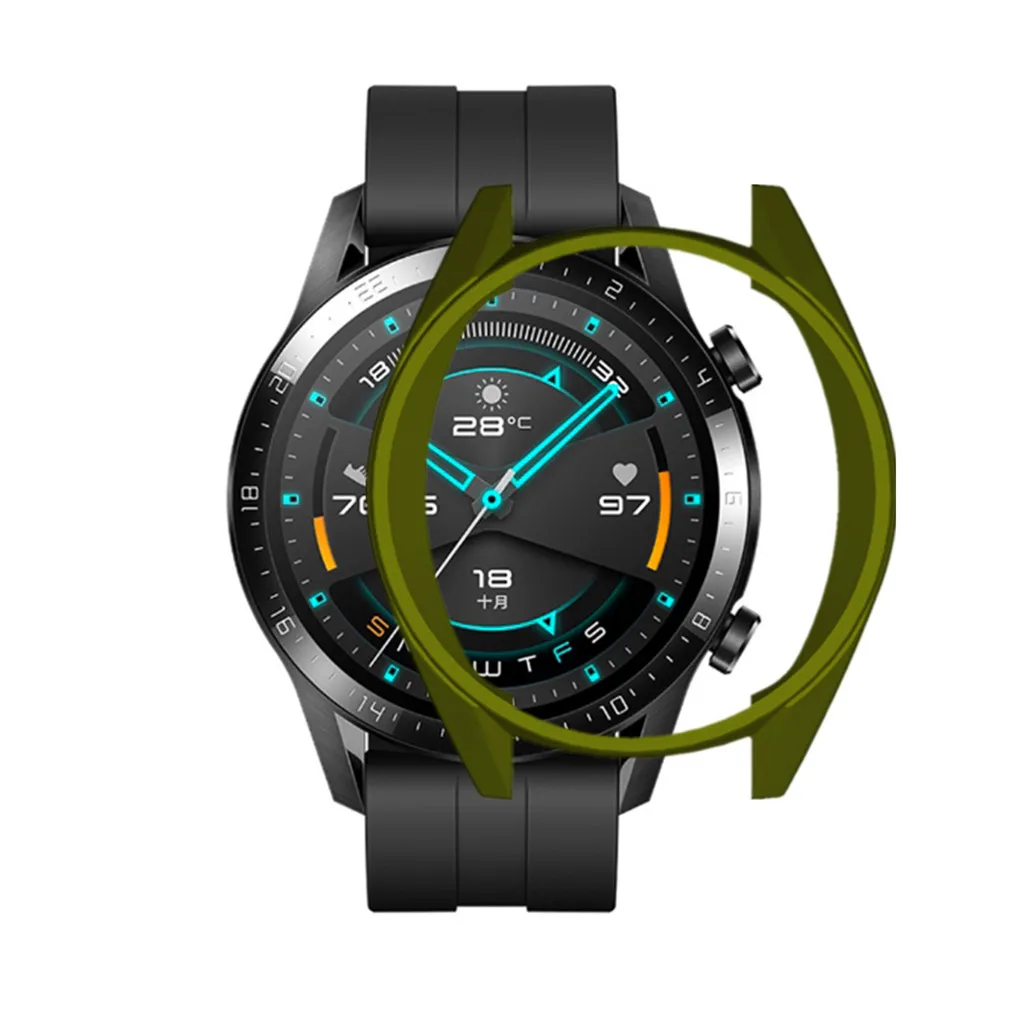 ТПУ чехол для huawei Watch GT2 46 мм протектор для часов чехол Замена Защитный чехол оболочка Спорт Смарт Wacth Мягкий Бампер 19Nov - Цвет: Army Green