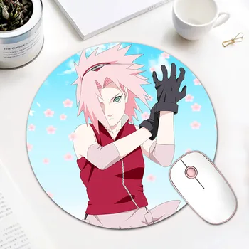

High Quality NARUTO Haruno Sakura Round Durable Rubber Mouse Pad Size for 200*200*2mm 220*220*2mm 240*240*2mm Mousepad