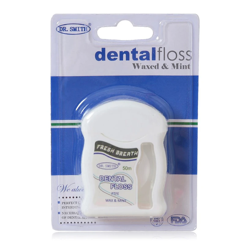 Waxed & Mint Dental Floss 50m/Box Smooth & Thin Lintless PTFE Material Soft & Durable Gentle to