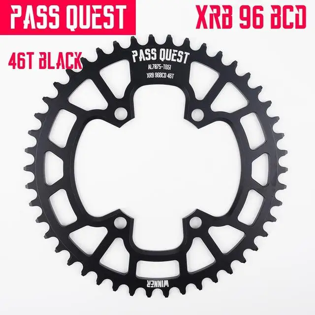 Пасс QUEST 96BCD MTB узкая широкая цепь/цепь кольцо 34 T/36 T/38 T/40 T/42 T/44 T/46 T/48 T велосипед deore xt передняя Звездочка шатун - Цвет: 46T BLACK