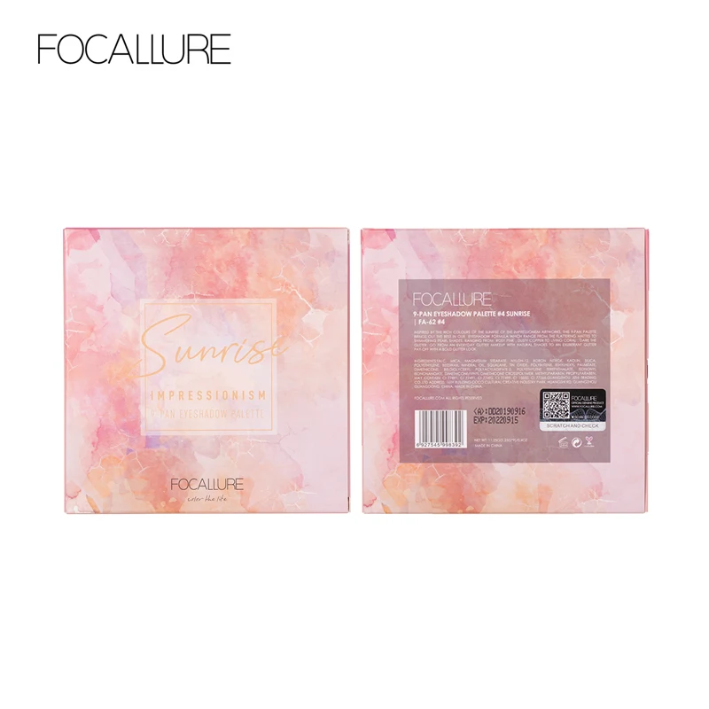 FOCALLURE Sunrise, 9 цветов, палитра теней для век, матовые блестящие тени для макияжа, длительное мерцание, пигментные тени, палитра